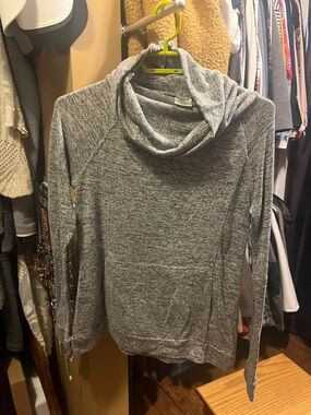 Women's Gray Cowl Neck Pullover Sweater